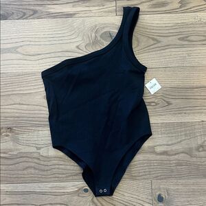 Anthropologie Black One-Shoulder Bodysuit